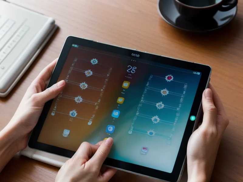 A person analyzing a digital birth chart on a tablet in a workplace setting
