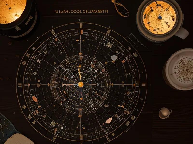 Close-up of a printed natal chart wheel with a cluster of planetary glyphs circled in one house