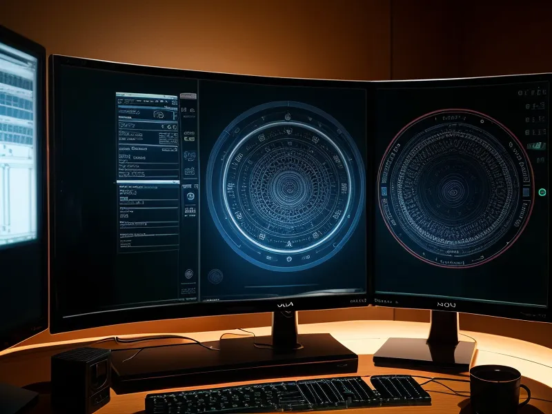 A dual-monitor workstation displaying a detailed 12-house natal chart wheel.