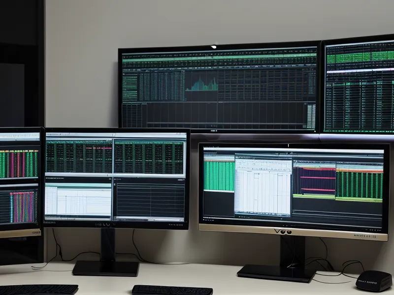 Dual computer monitors displaying an astrology chart and a project management spreadsheet side-by-side